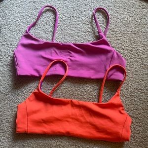 Left on Friday, pool days tops (2). Size XS Orange and pink.